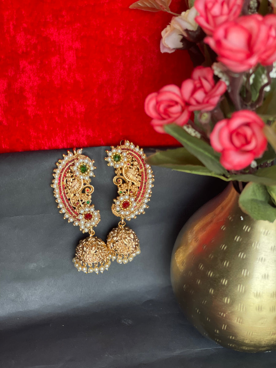 Karnphool jhumkis with Ear Cuff