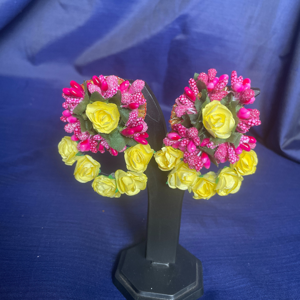 Flower Earing Pink and Yellow