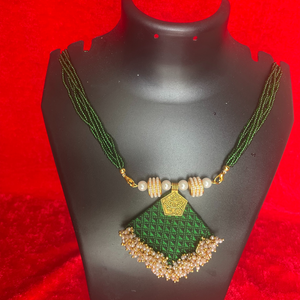 Green Fabric Necklace