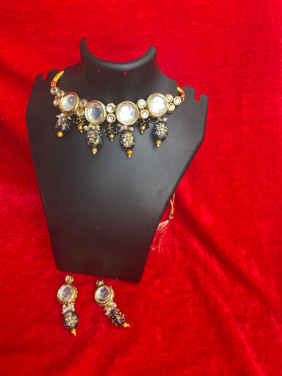 white kundan jewellery