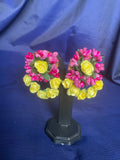 Flower Earing Pink and Yellow