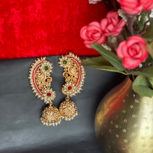 Karnphool jhumkis with Ear Cuff