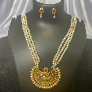 Moti Long Necklace Set/ Maharashtrian Saaj