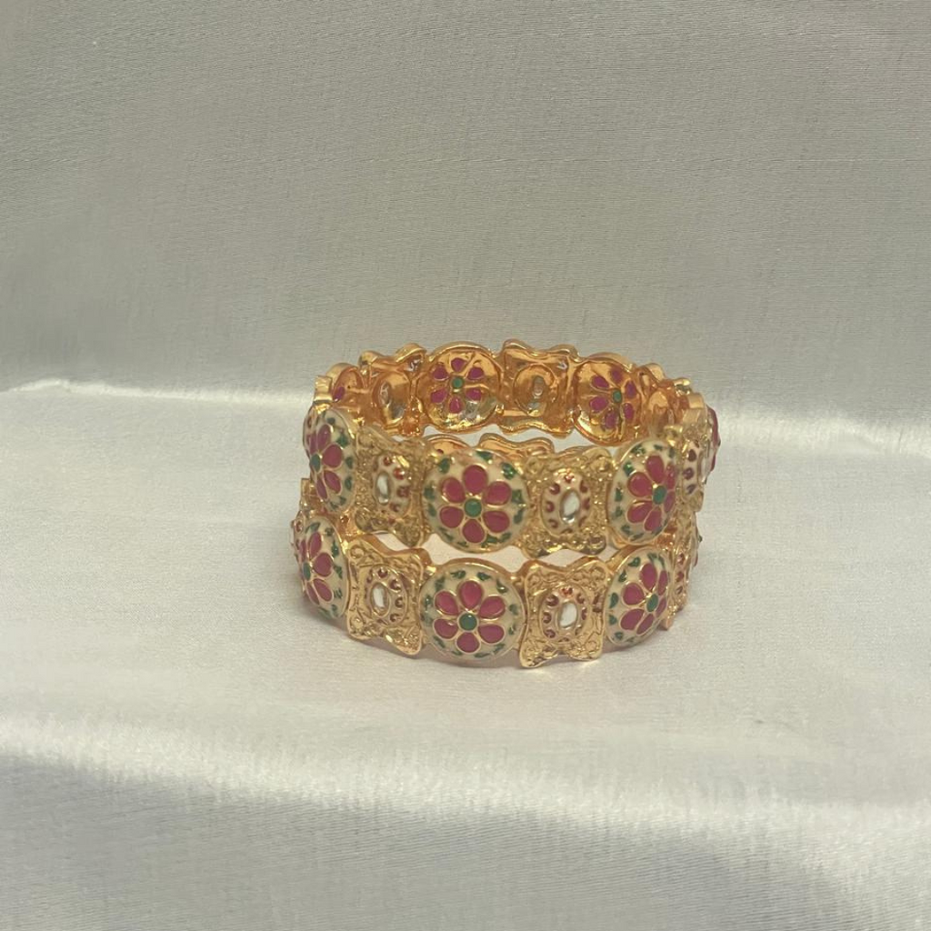 PINK FLOWER MENAKARI BANGLE My Store
