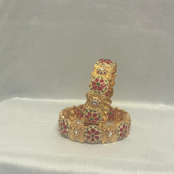 PINK FLOWER MENAKARI BANGLE My Store