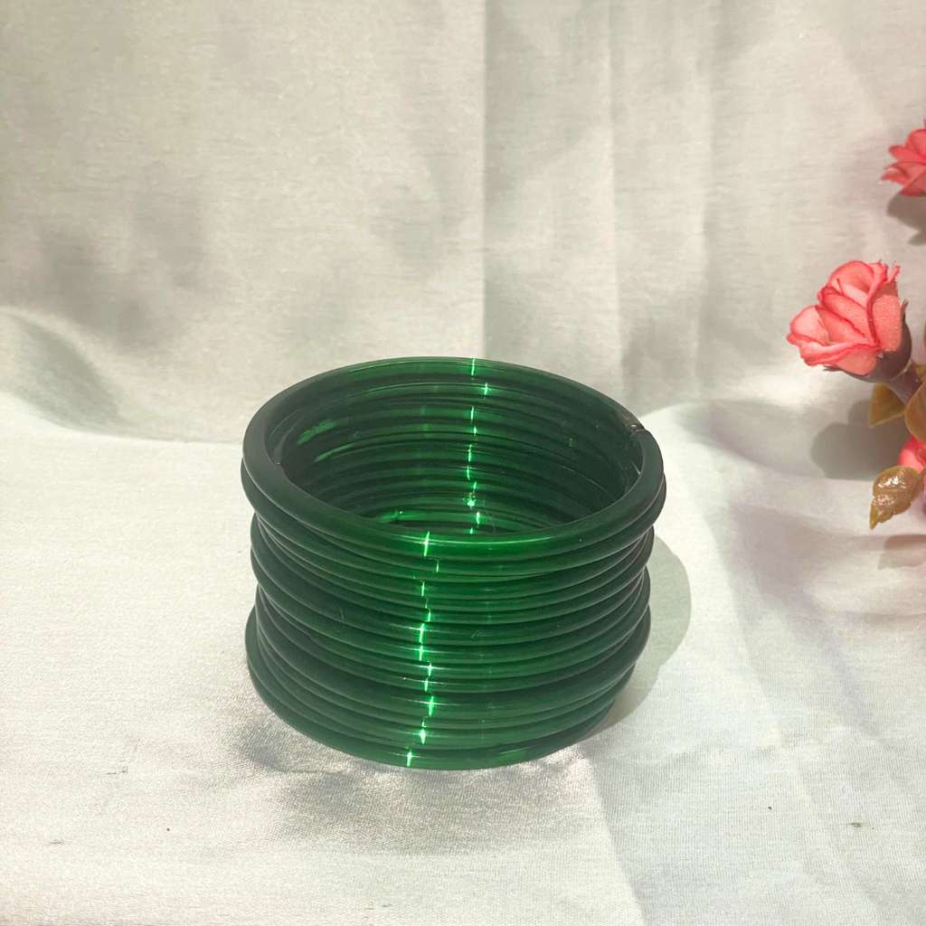 PLAIN GREEN SILK BANGLES