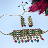 RED GREEN KUNDAN CHOKER