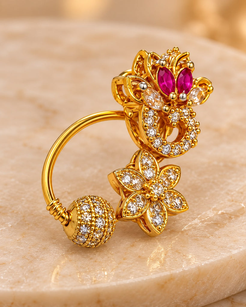 Pink AD Stone Nath