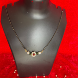 White Pearl Flower Short  Mangalsutra