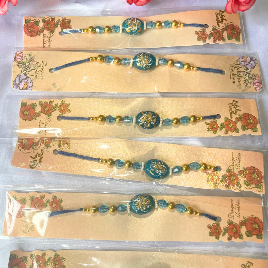 BLUE KUNDAN RAKHI