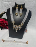 White kundan long neckless