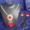 Red and Whit  Paper Flower Jewellery